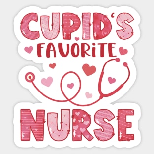 Cupid's Favorite Nurse Valentine's Day Sticker